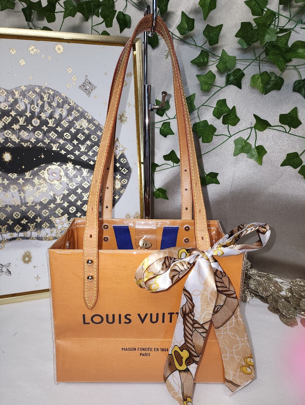 Authentic Louis Vuitton Retail Shopping Bag In PVC Tote